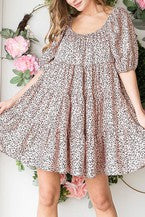 Anne Animal Print Tiered Dress